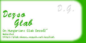 dezso glab business card